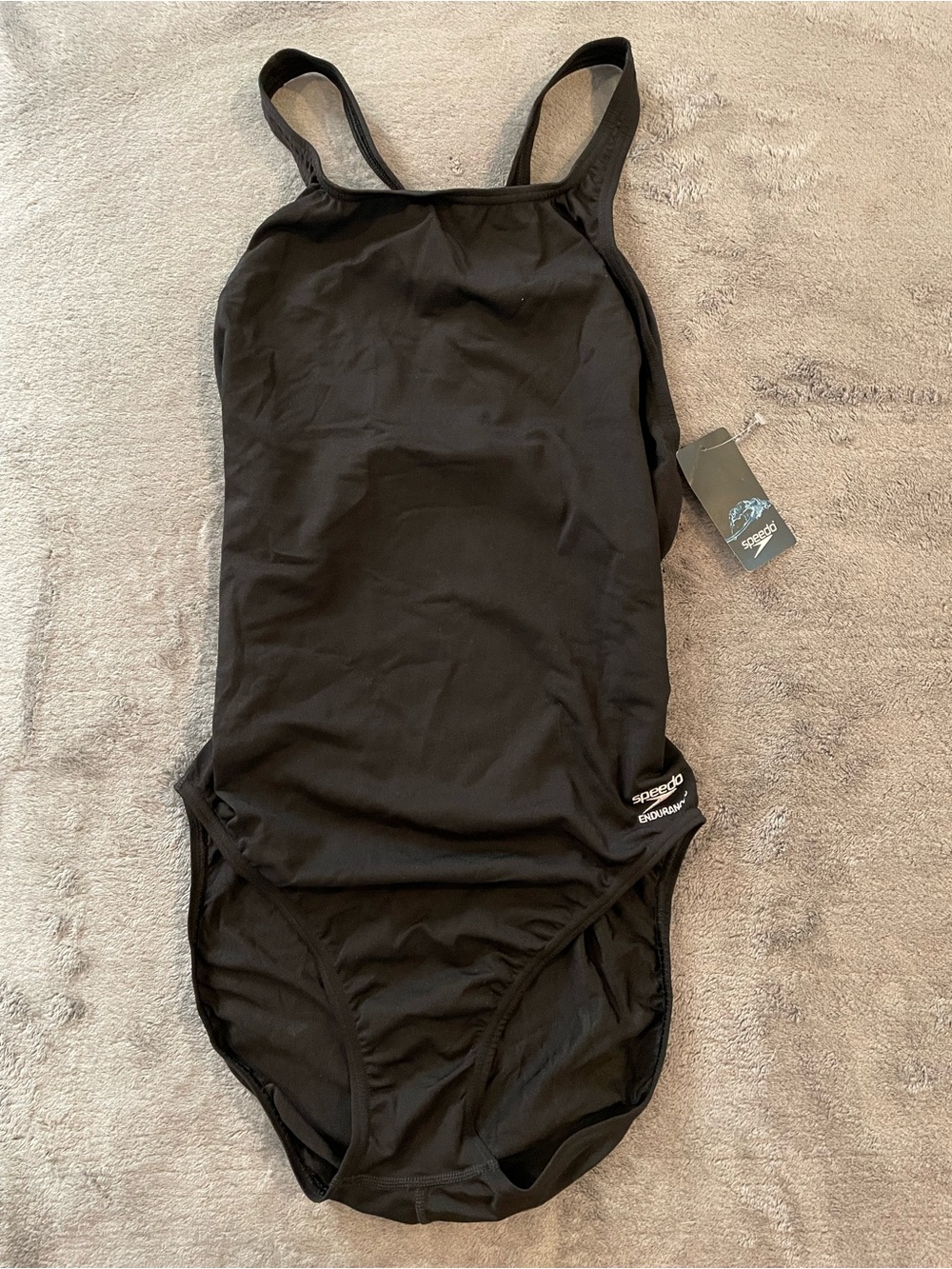 Speedo Endurance+ One Piece Swimsuit Women’s US Size 16/42 Black Racerback - Picture 2 of 11